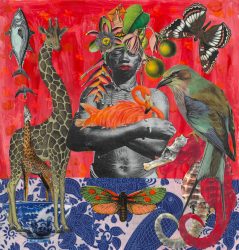 Mixed media collage print by Jacha Potgieter